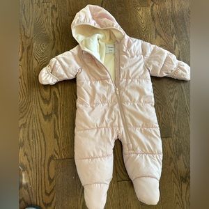 Old Navy Pale Pink Puffer Snowsuit 6-12 month